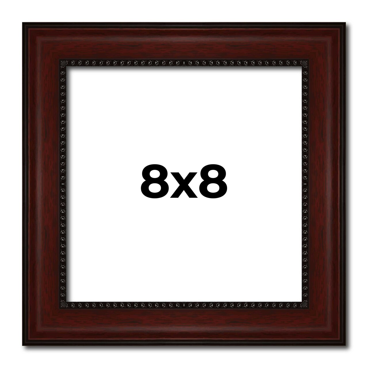 8x8 Distressed Brown Picture Frame - UV Acrylic, Foam Board Backing, Hanging Hardware